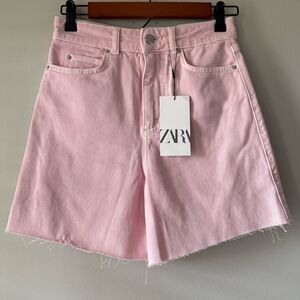 Zara Women's High Rise Pink Denim Shorts Size 2